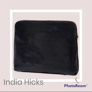 India Hicks Insider Pouch in Black Leather
